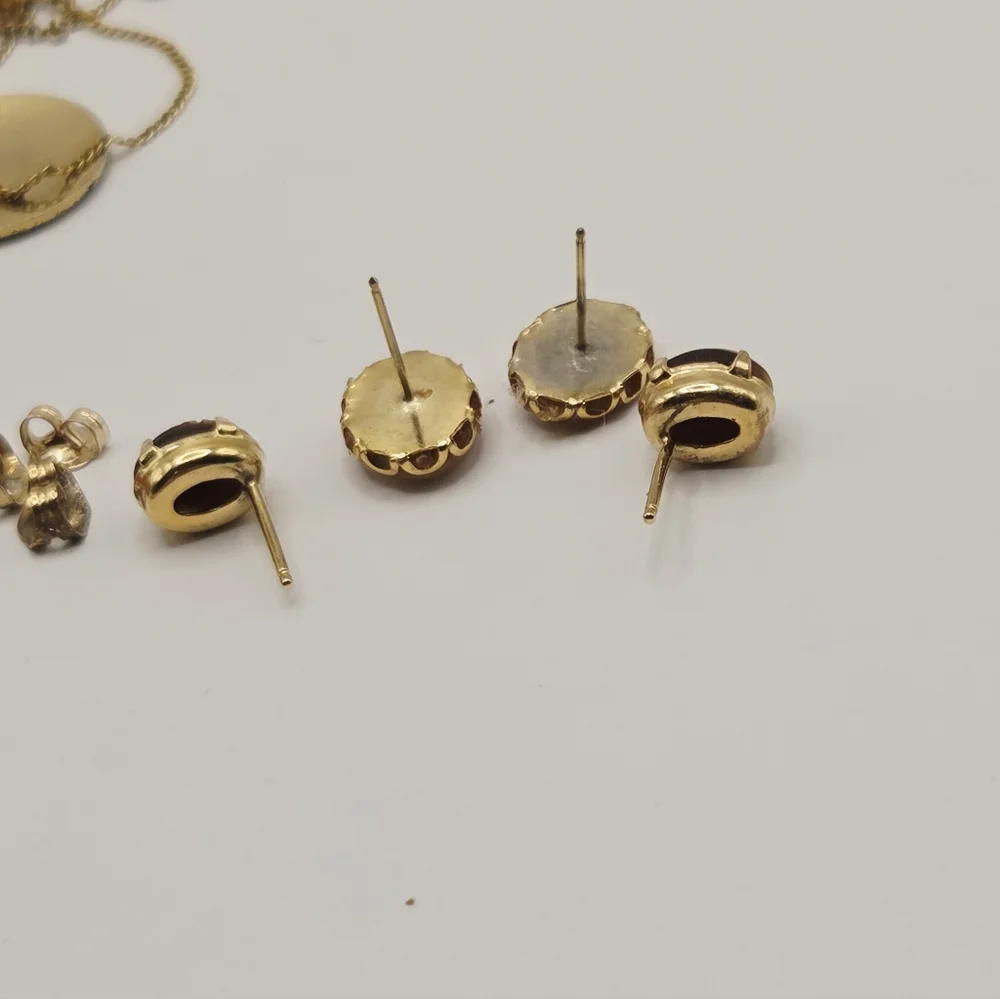 Vintage 1/20 12K G.F Charm Bracelet, Earrings And Pendent With Charm Lot Estate - Picture 6 of 16